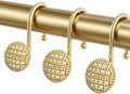 Pearlbee Gold Shower Curtain Hooks, 12Pcs Rustproof Heavy Duty Zinc Alloy