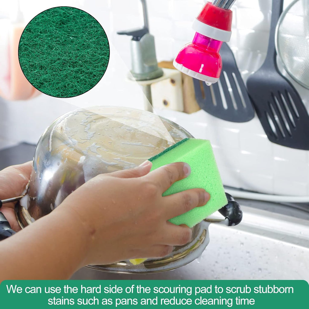 Patelai 100 Pcs 100 Pcs Heavy Duty Sponges Bulk Dish Sponges, 4 Colors