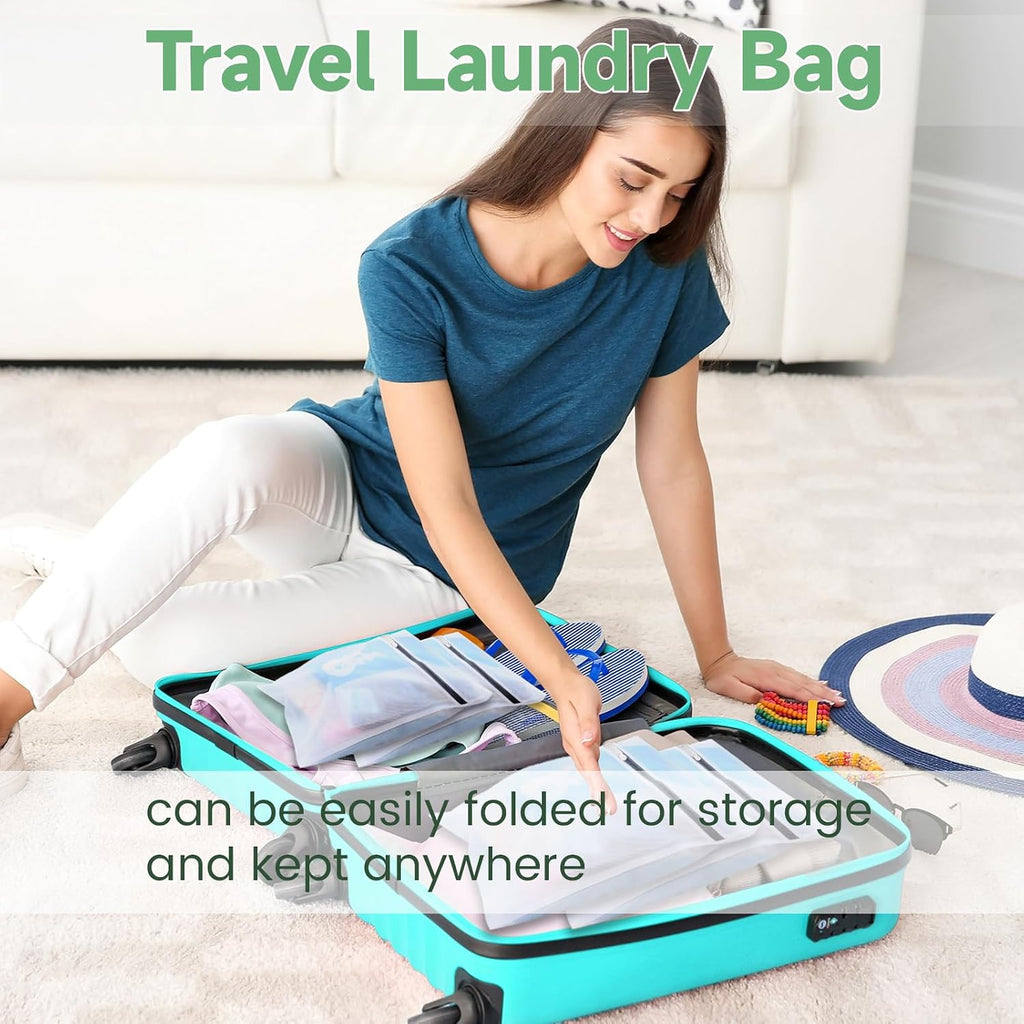 4 Pack Durable Laundry Bags Mesh Wash Bags, With Zipper