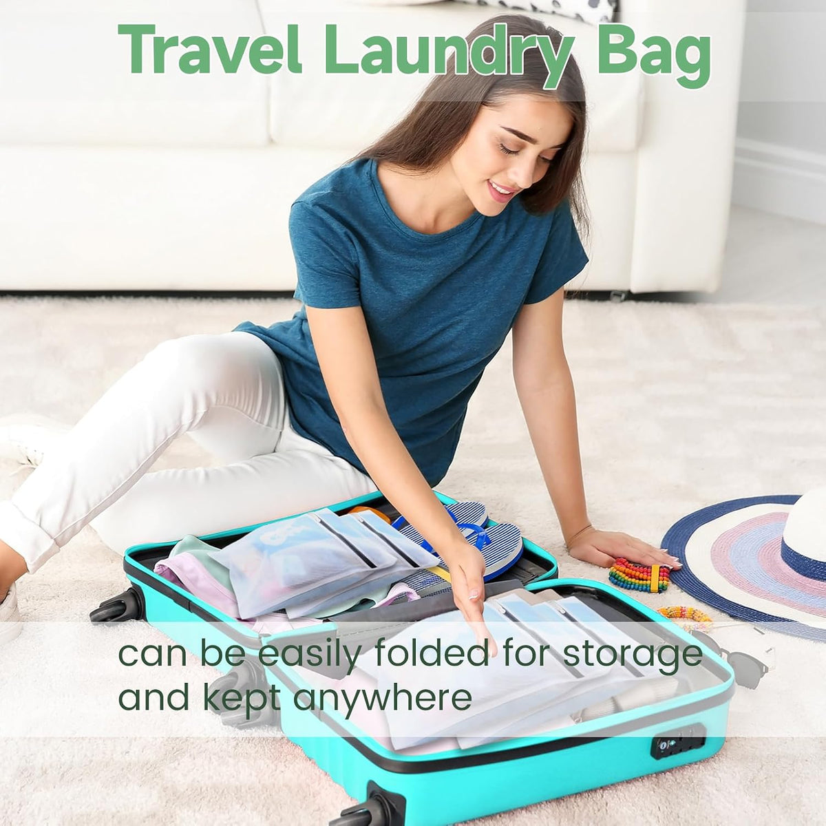 4 Pack Durable Laundry Bags Mesh Wash Bags, With Zipper
