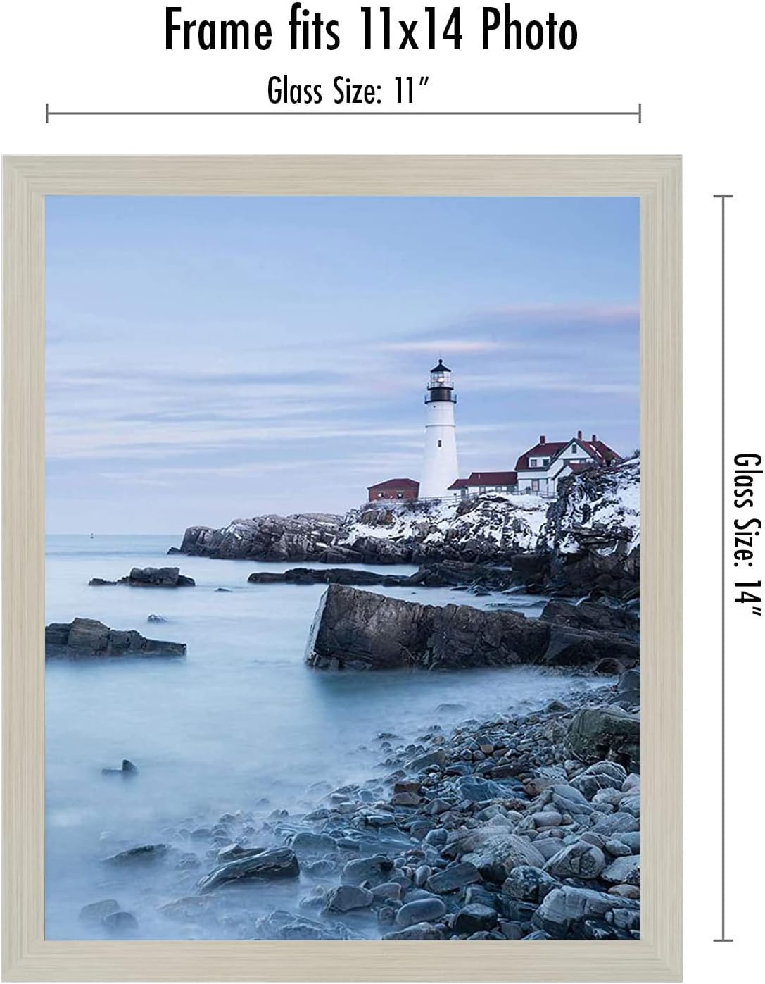 Americanflat 11x14 Floating Picture Frame - Engineered Wood - Light Wood