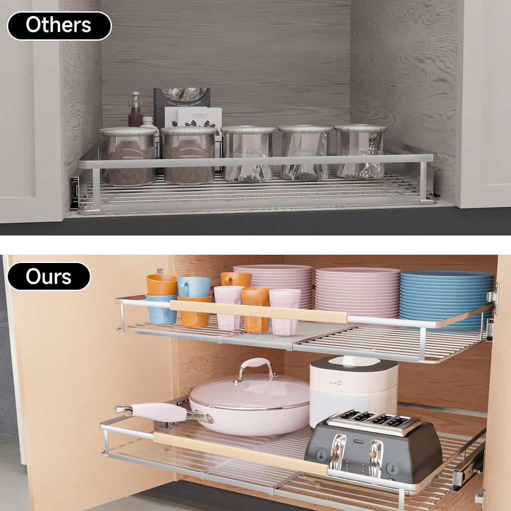 Expandable Pull Out Cabinet Organizer, 23.2"-39.9" W x 22.5''D