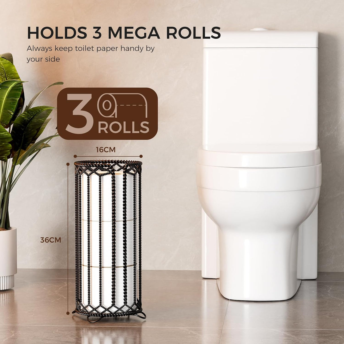 Toilet Paper Holder Stand,Freestanding Toilet Paper Reserve Storage Stand
