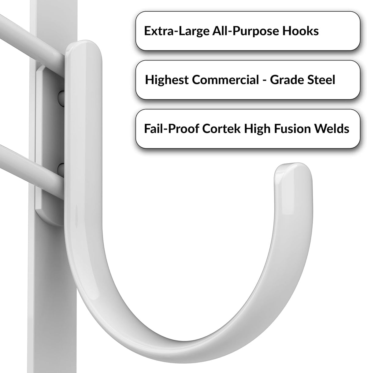 LYNK Professional® Home™ Over the Door Hooks - 9 Hook – Over the Door Coat Rack - Over the Door Hanger - Hanging Towels or Clothes - Bathroom, Bedroom, Laundry Room - Lifetime Ltd. Warranty, White
