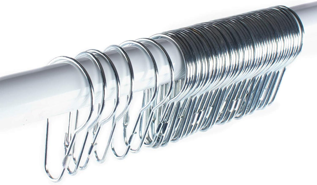 Super Z Outlet Silver Metal Shower Curtain Style Hanging Clip Chain Hooks Sorting & Organizing (50 Pieces)