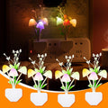 Mudder 4 Pcs Sensor Mushroom Night Lights LED Night Lights 7 Color Changing Plug-in Light Sensor Wall Lamp for Adults Bedroom, Bathroom, Christmas Party Gift(Float Grass Style)