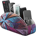 PU Leather Remote Control Holder TV, Remote Caddy for Table 5 Compartments
