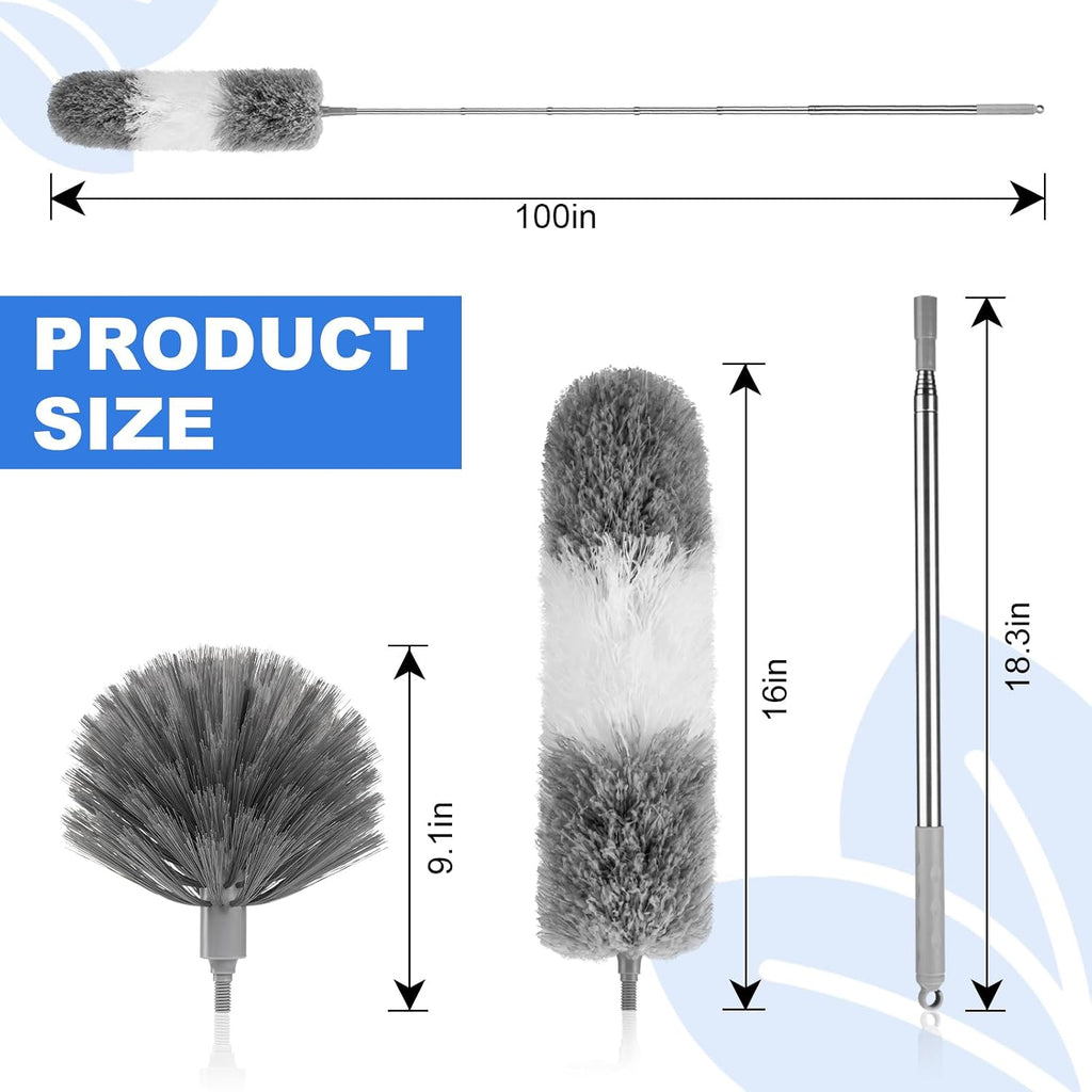 Dusters for Cleaning,Cobweb Duster Feather Duster with Extension Pole