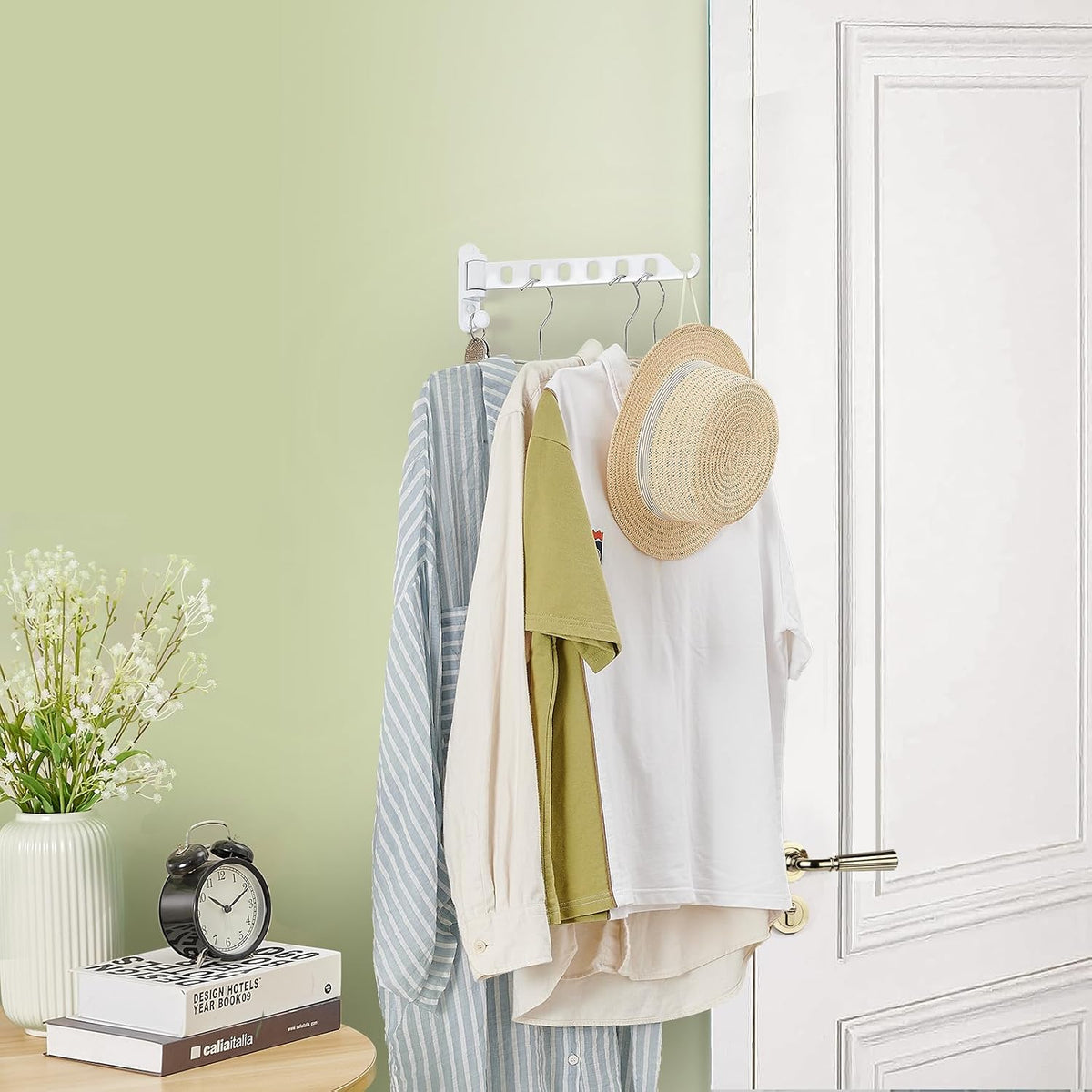 JOOM Clothes Drying Rack Wall Mounted, 13-Inch Foldable Arm, White 2 Pack