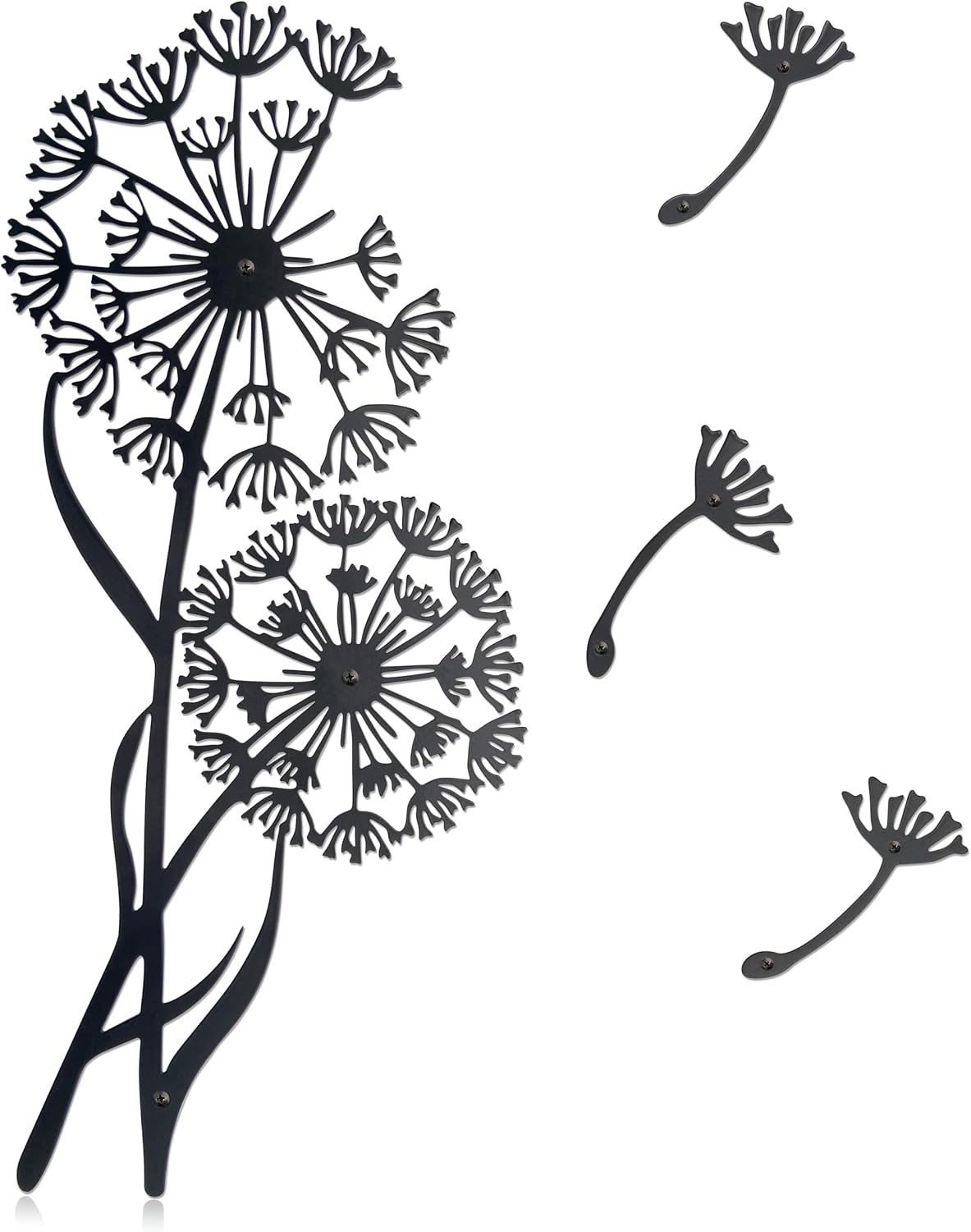 Urbraneco 4PCS Metal Dandelion Wall Art With Flying Seeds Decor
