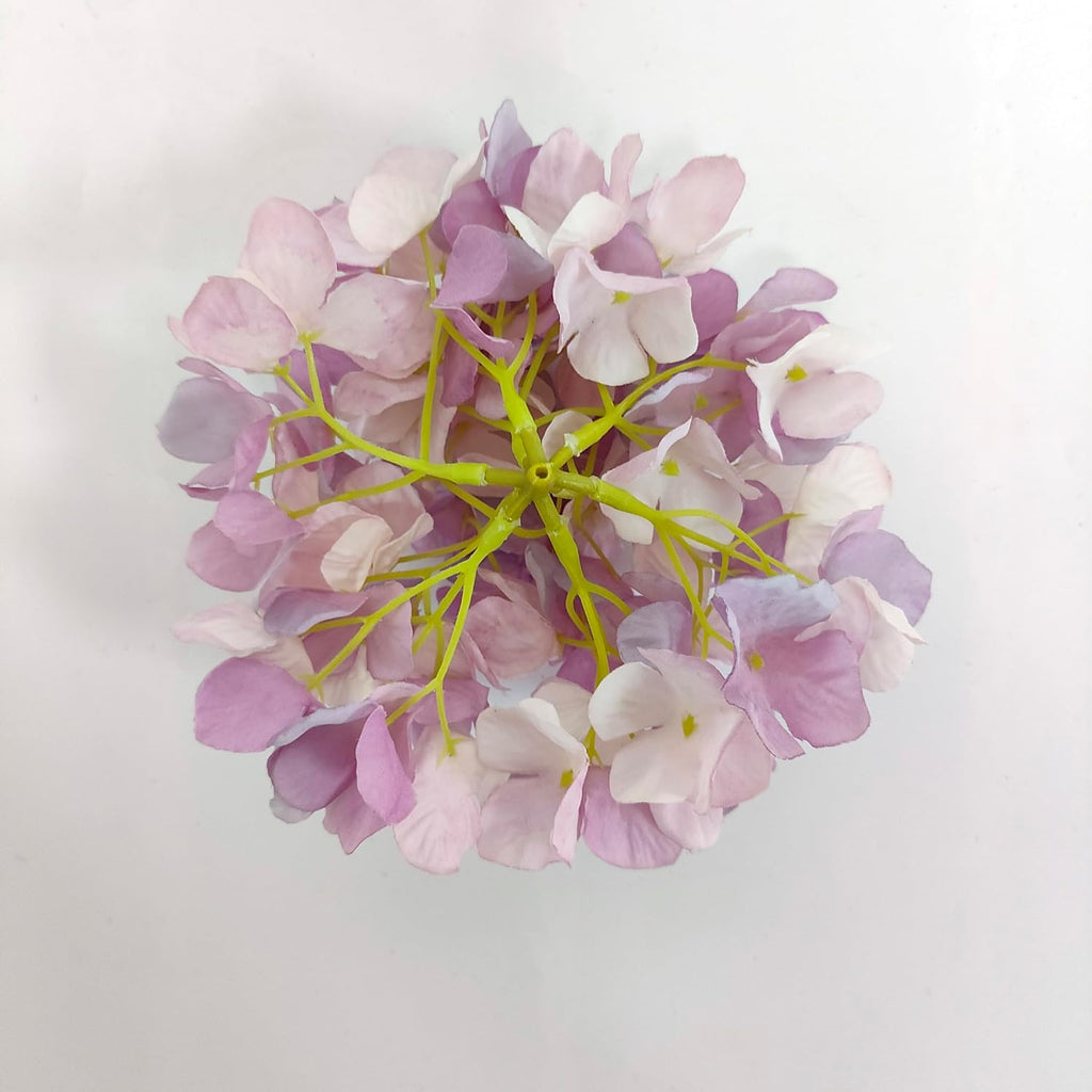 7.1''Light Purple Hydrangea Artificial Flowers,10Pcs Artificial Silk Hydrangea Heads,81 Petals Faux Flowers Heads with Stems for Home Wedding Baby Shower Decor(Light Purple)