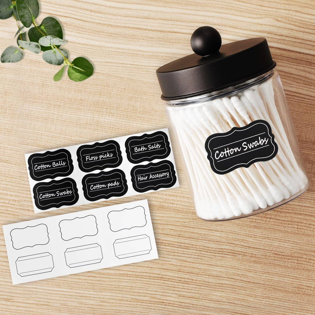 Amolliar Acrylic Apothecary Jar Bathroom Qtip Holder Bronze 6 Pack