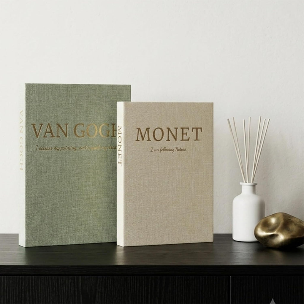 Neutral Linen Faux Decorative Books For Home Decor（Set of 2）