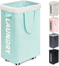 Goodpick 75L Rolling Laundry Basket with Removable Wash Bag for Living Room