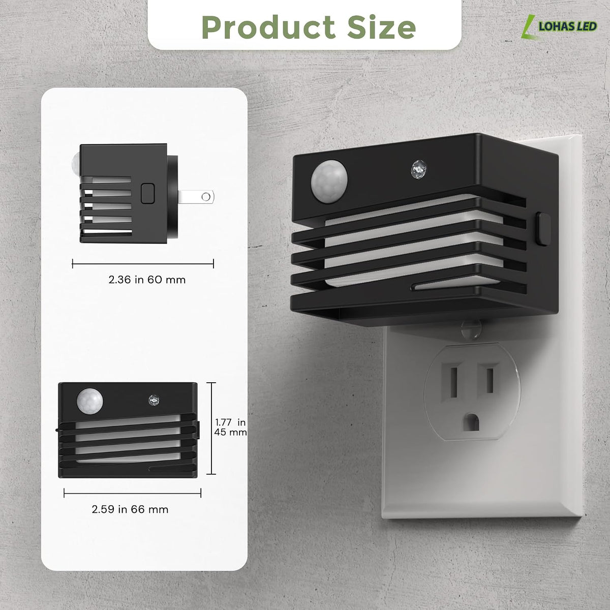 L LOHAS LED Motion Sensor Night Lights, [2 Pack] Dimmable Night Light