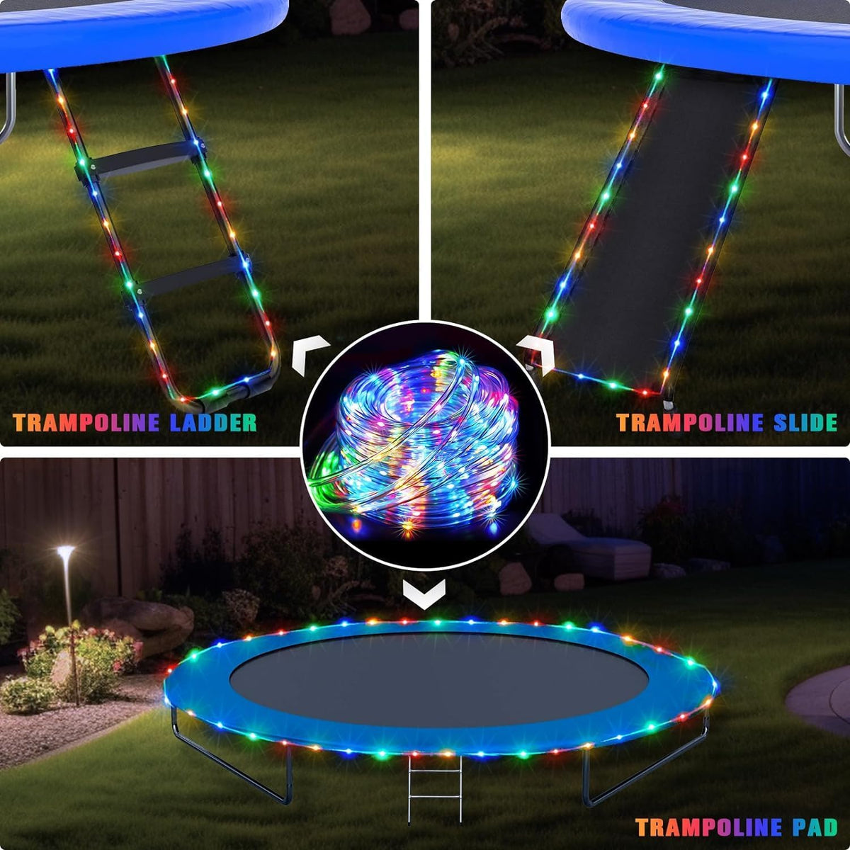 JMEXSUSS 2 Pack Battery Operated Christmas Lights Outdoor Rope Lights