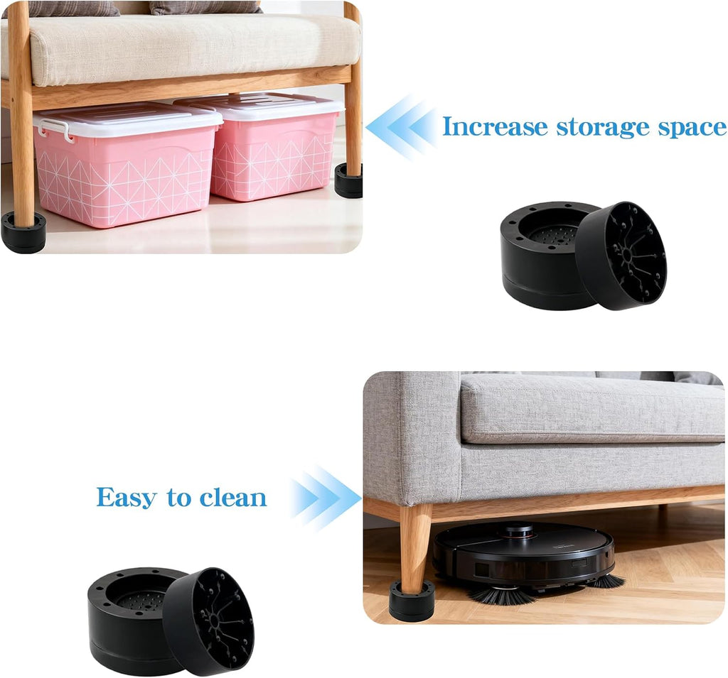 Bed Risers Adjustable Furniture Risers Heavy Duty Lifts Height 2 "