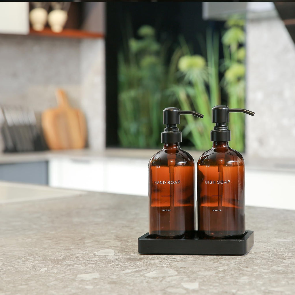 Prus Waso Amber Soap Dispenser Set