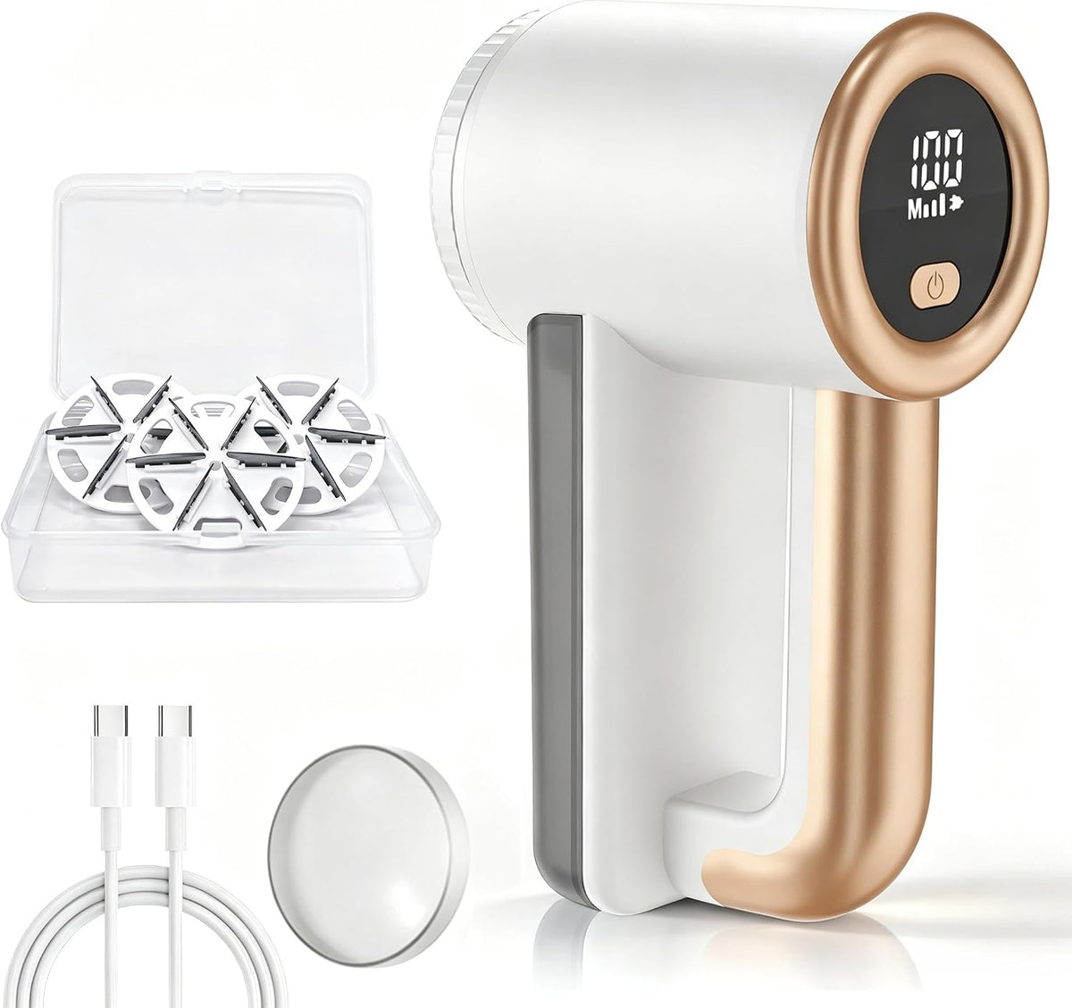 Rechargeable Fabric Shaver,3-Speed Lint Remover for Clothes,Platinum