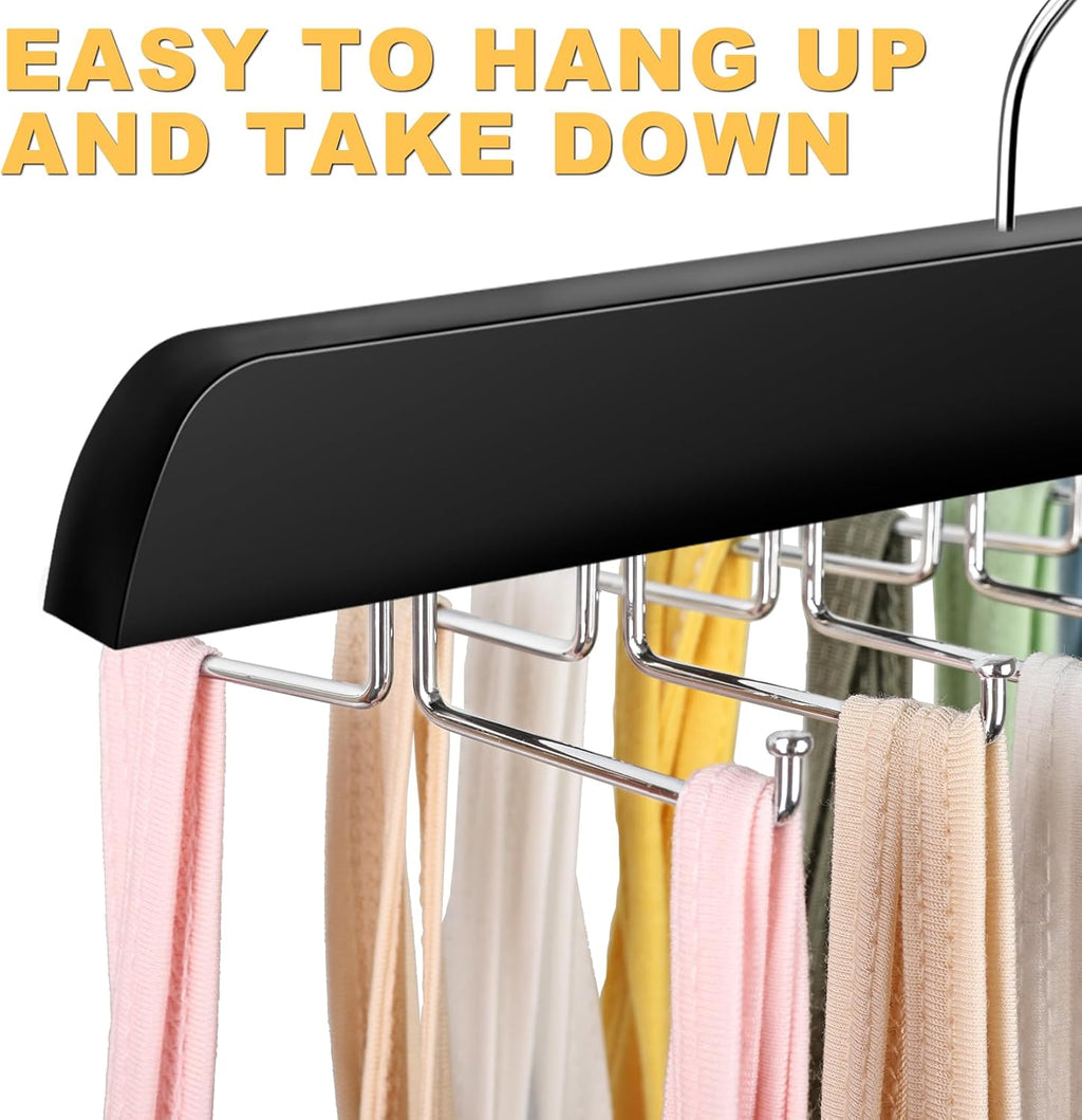 Resovo Tank Top Hanger with Premium Wood, 24 Large Capacity, Space Saving,360 Degree Rotating, Foldable Metal Hooks, Tank Tops