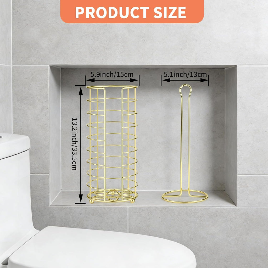 Toilet Paper Holder Stand,Freestanding,Gold