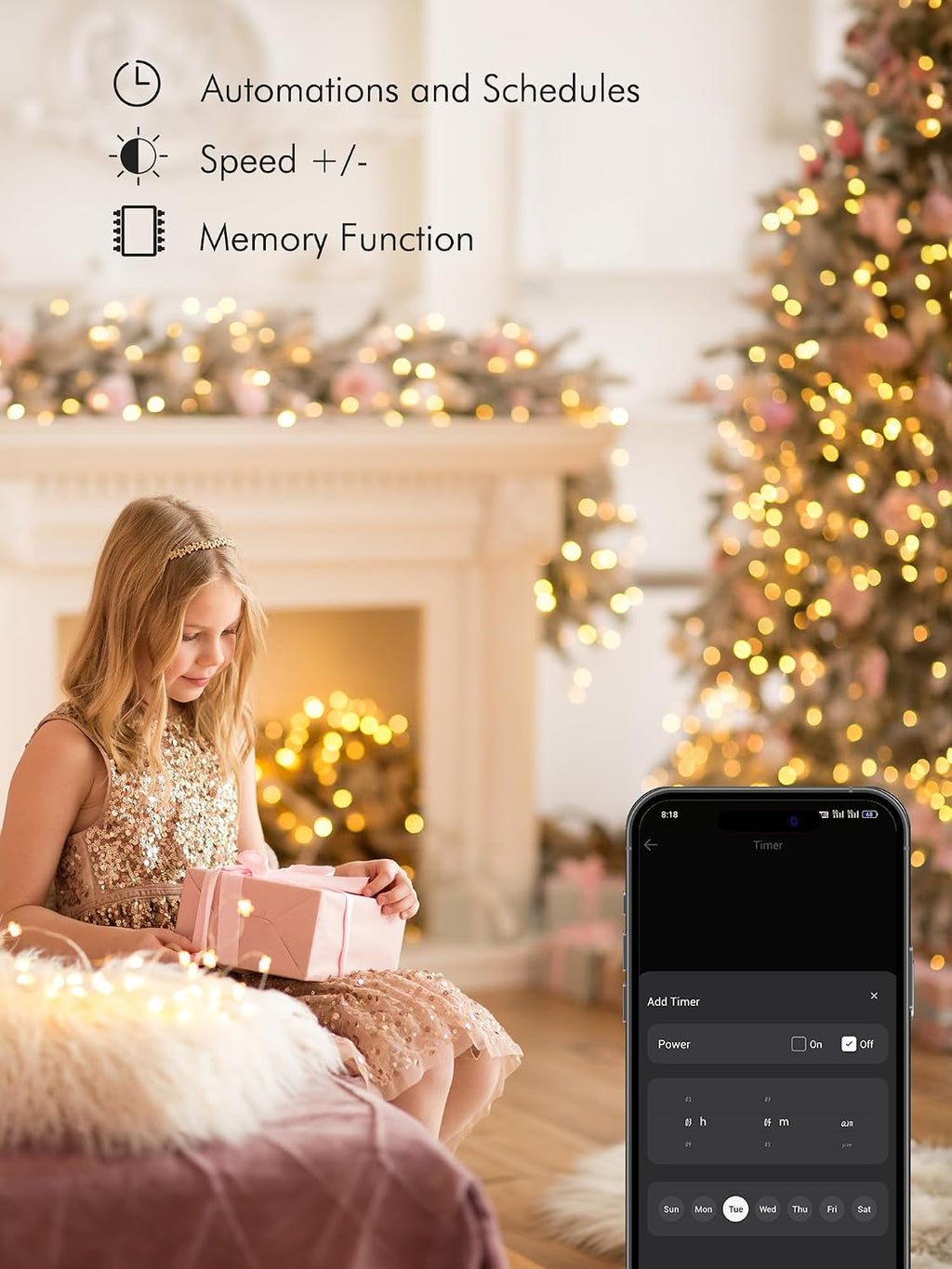 BrizLabs Smart RGB Fairy Lights, 33 ft 100 LED Compatible with Alexa/Google Home
