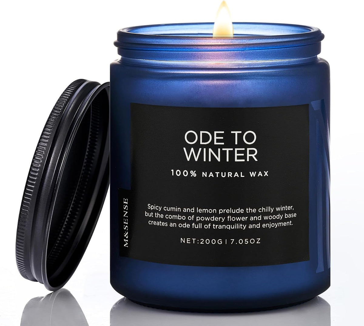M&SENSE Ode to Winter Candles for Home Scented 7.05oz Natural Soy Wax 50h