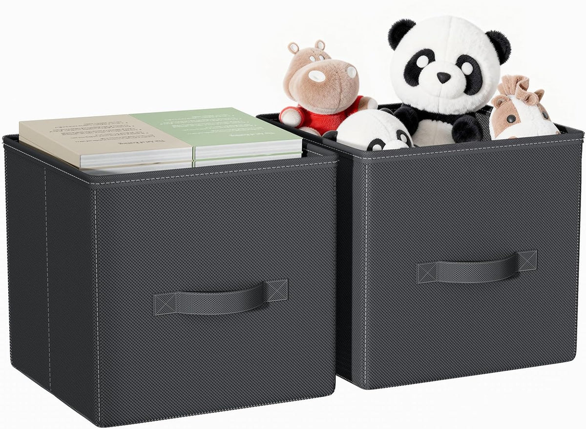 Cube Storage Bins, 11 Inch Fabric Storage Cubes with Handle