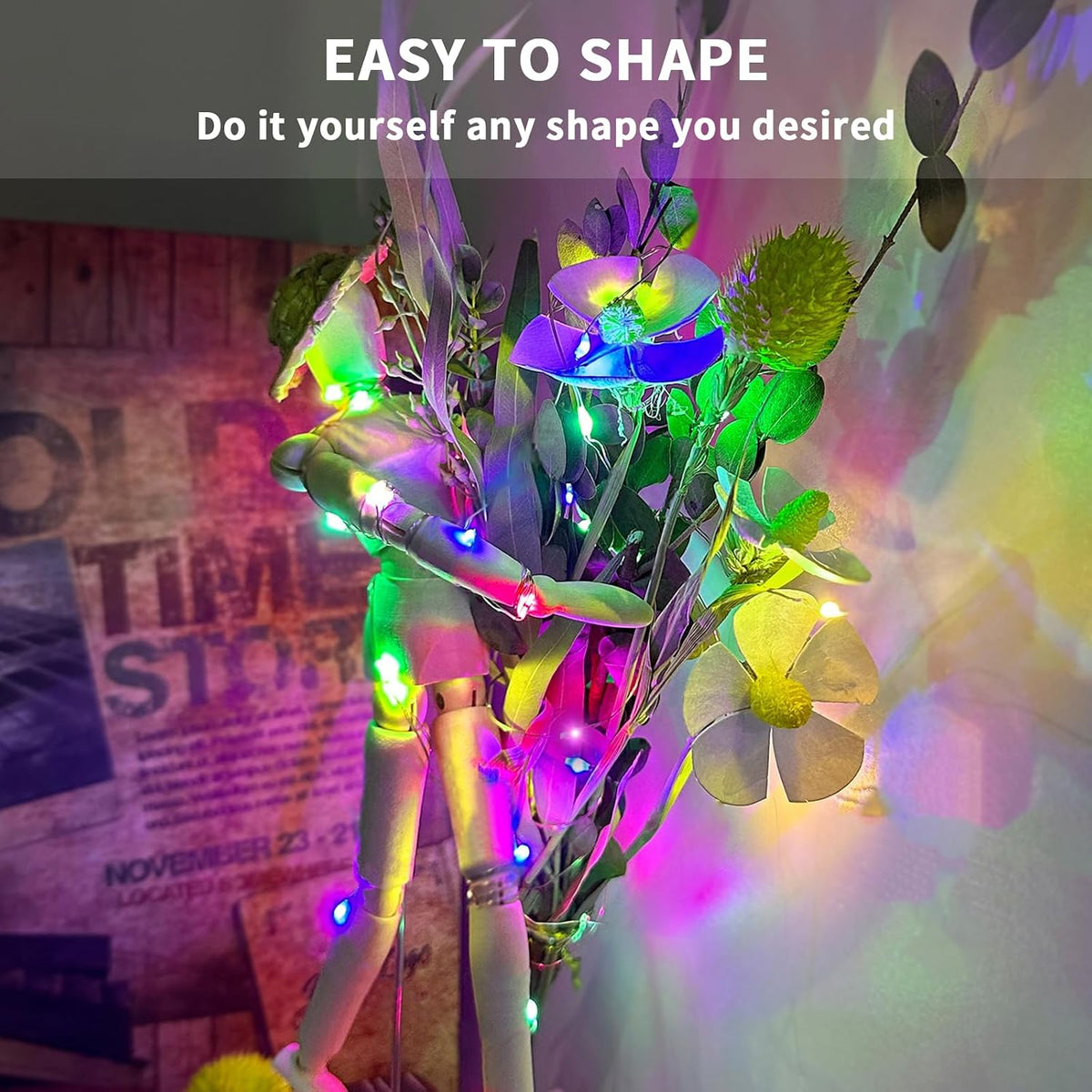 Aogist 24 Pack Multicolor Fairy Lights 7ft 20 LED Waterproof String Light