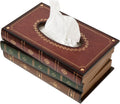 Crafted Classical Retro Wooden Antique Book Tissue Box Cover Tissue Holder Dispenser Paper Cover Case Napkin Holder Home Decor for Bathroom Living Room Office car Kitchen (red Rectangle)
