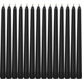14 Pack Black Taper Candles 10inch, Unscented Dinner Table Candle, 8 Hour Burn Time for Halloween Christmas Party or Wedding Home Decor