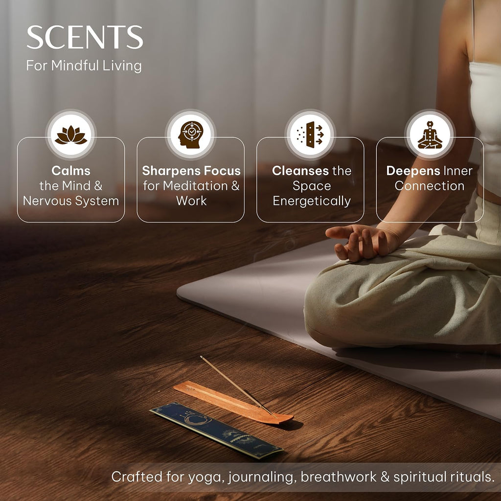 Mystical Guide Incense Sticks Variety Pack of 6 (120 Insence-Sticks) with Holder: Patchouli, Lavender, Sandalwood, Cinnamon, Lemongrass, Sage Inscents-Stick, Organic Incense Stick Non Toxic