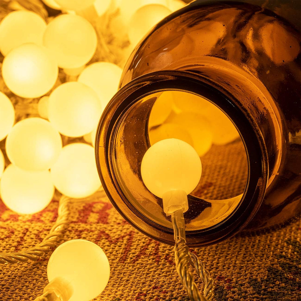 AWQ 100 LED 49 FT Globe Ball String Lights Fairy String Lights Warm White