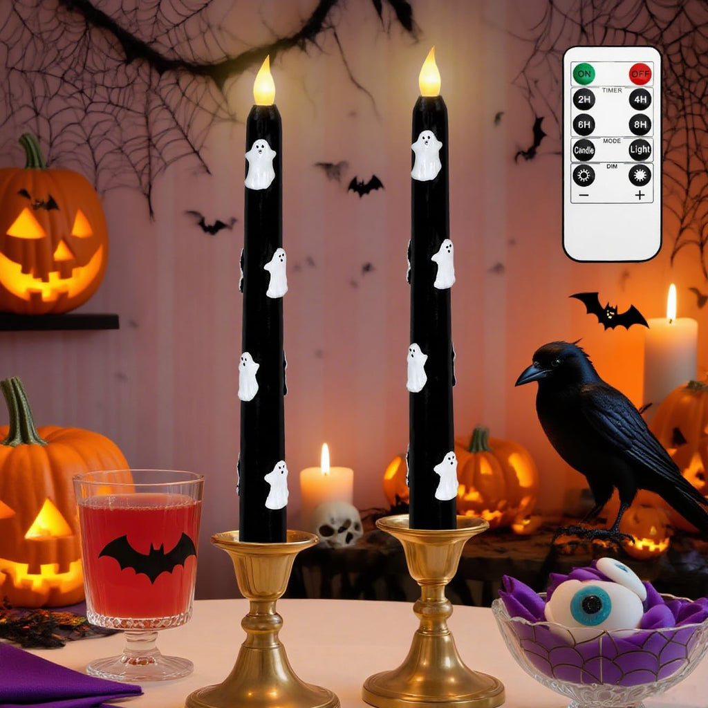 Impress Life Halloween Flameless Taper Candles with Remote