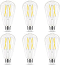 GvvooHome Dimmable LED Edison Bulb, E26 LED Bulb 60 watt Equivalent, Cool White 4000K, ST58 Vintage Light Bulbs, 90+ CRI, 6W 600LM, E26 Base, Clear Glass, 6 Pack