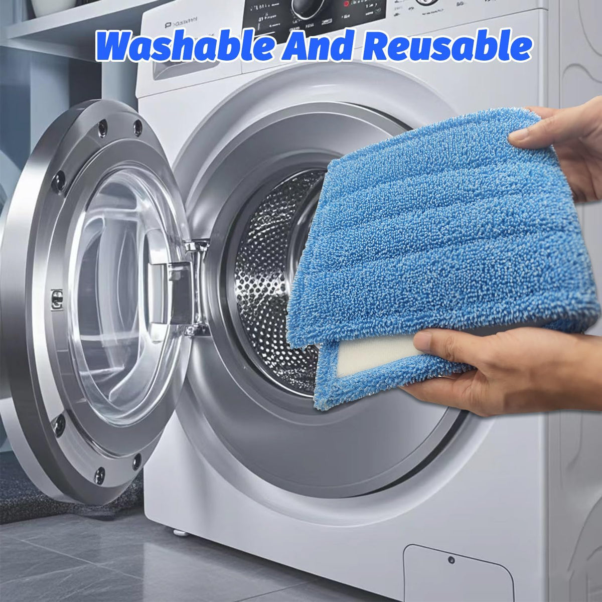 6 Pack Mop Pads Compatible with Rejuvenate Click N Clean Spray Mop Reusable Microfiber Pads Replacement for Rejuvenate Microfiber Mop Washable Mop Refill for Floor Cleaning Without Handle