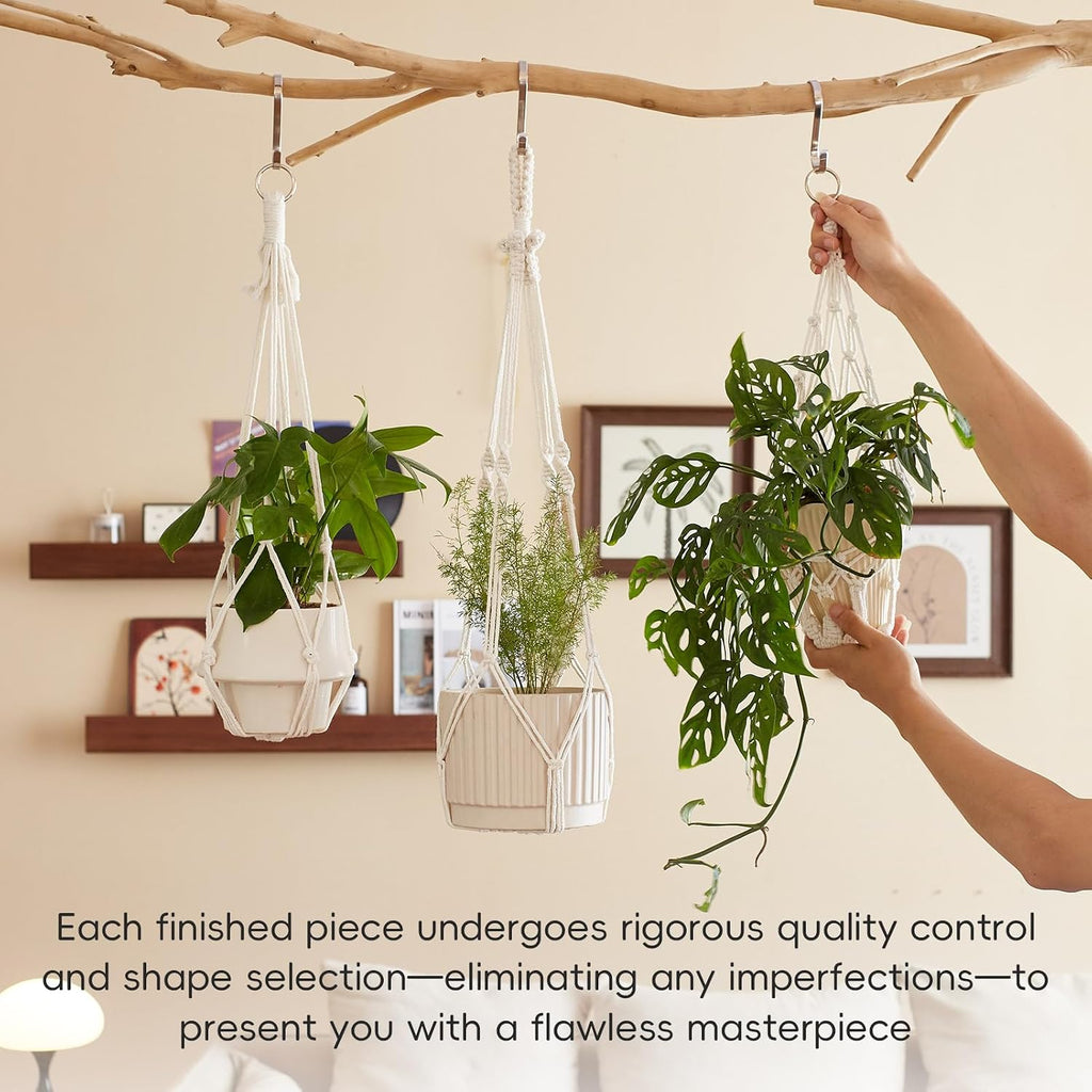 4Pack Macrame Plant Hangers Boho Hanging Planter for Indoor Plants