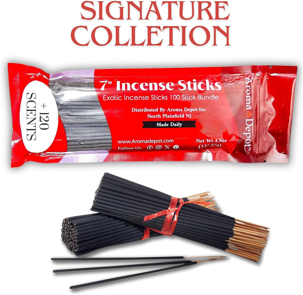 Aroma Depot Dragon's Blood 7" Incense Sticks - 85 Count, 7" Each, Burns 35-45 Mins, Exotic Long-Lasting Fragrance
