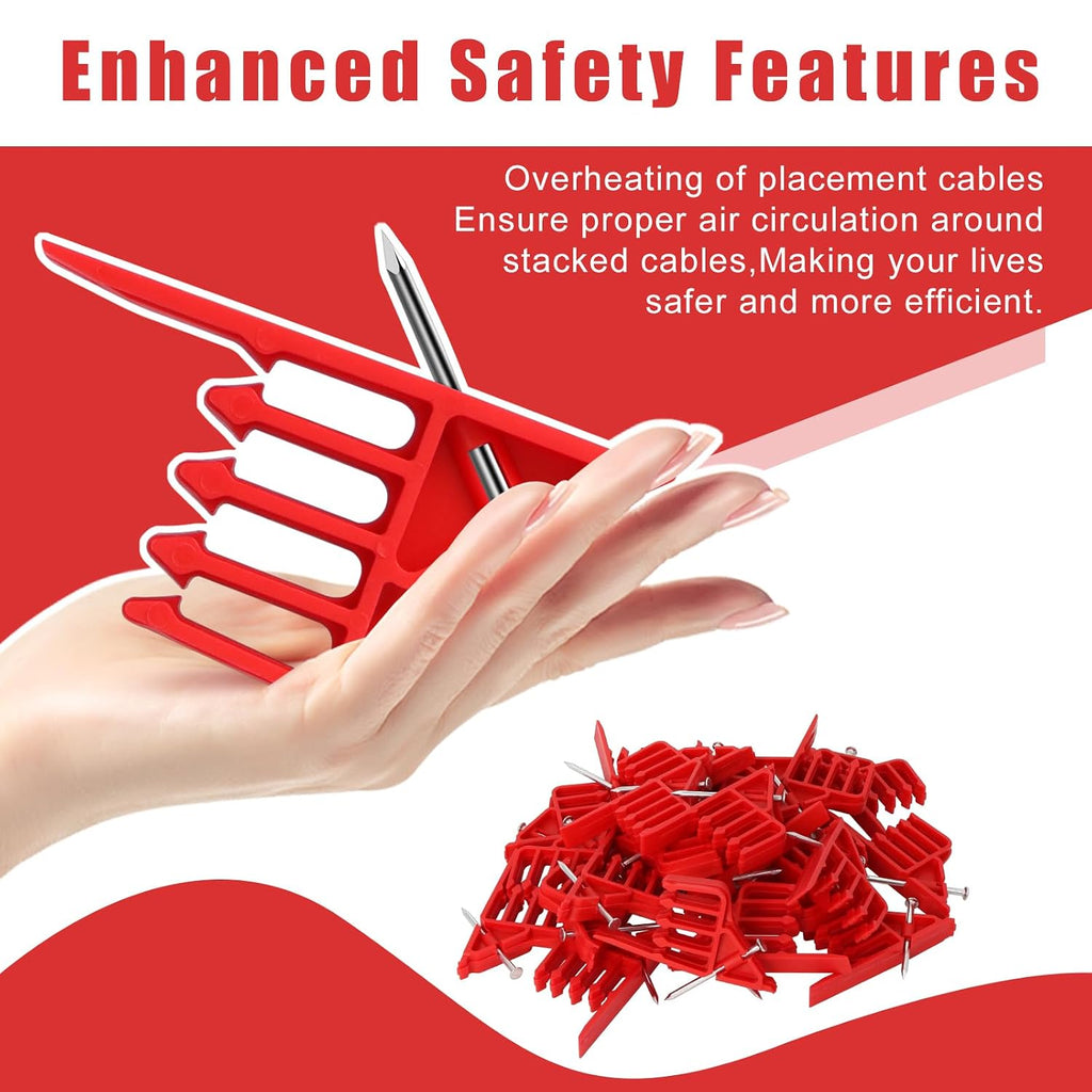 200 Pack Cable Stackers with Steel Nails, Multi-Cable Electrical Wire Clips