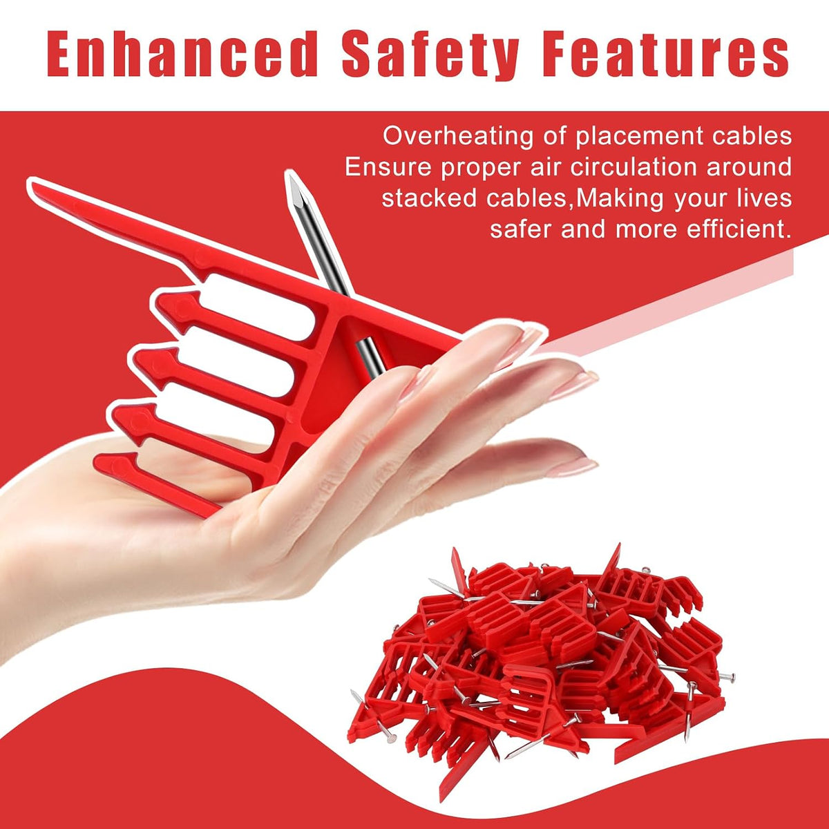 200 Pack Cable Stackers with Steel Nails, Multi-Cable Electrical Wire Clips