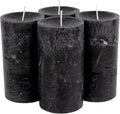 SPAAS Rustic Black Pillar Candles - 2.8" X 5" Unscented - 4 Pack for Home Decor, Halloween, Wedding, Spa, Holidays, Restaurants