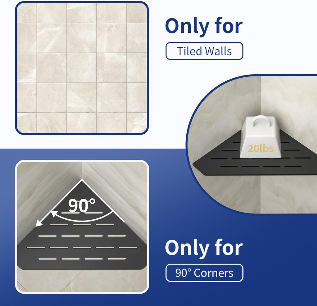 Corner Shower Shelf for Tiled Wall