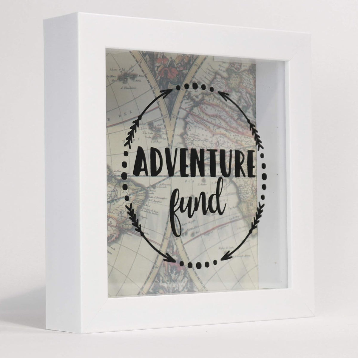 Lawrence Frames 8x8 Adventure Fund White Shadow Box Frame