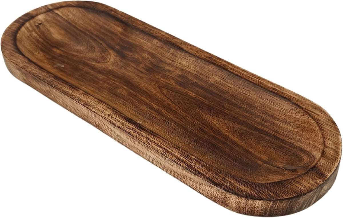 VANIYA CRAFTS® Wooden Handmade Tree of Life Boat Shape Incense Holder Stand Insence Tray for Home Decor Restaurant (11X4, Natural Black) (Burnt)