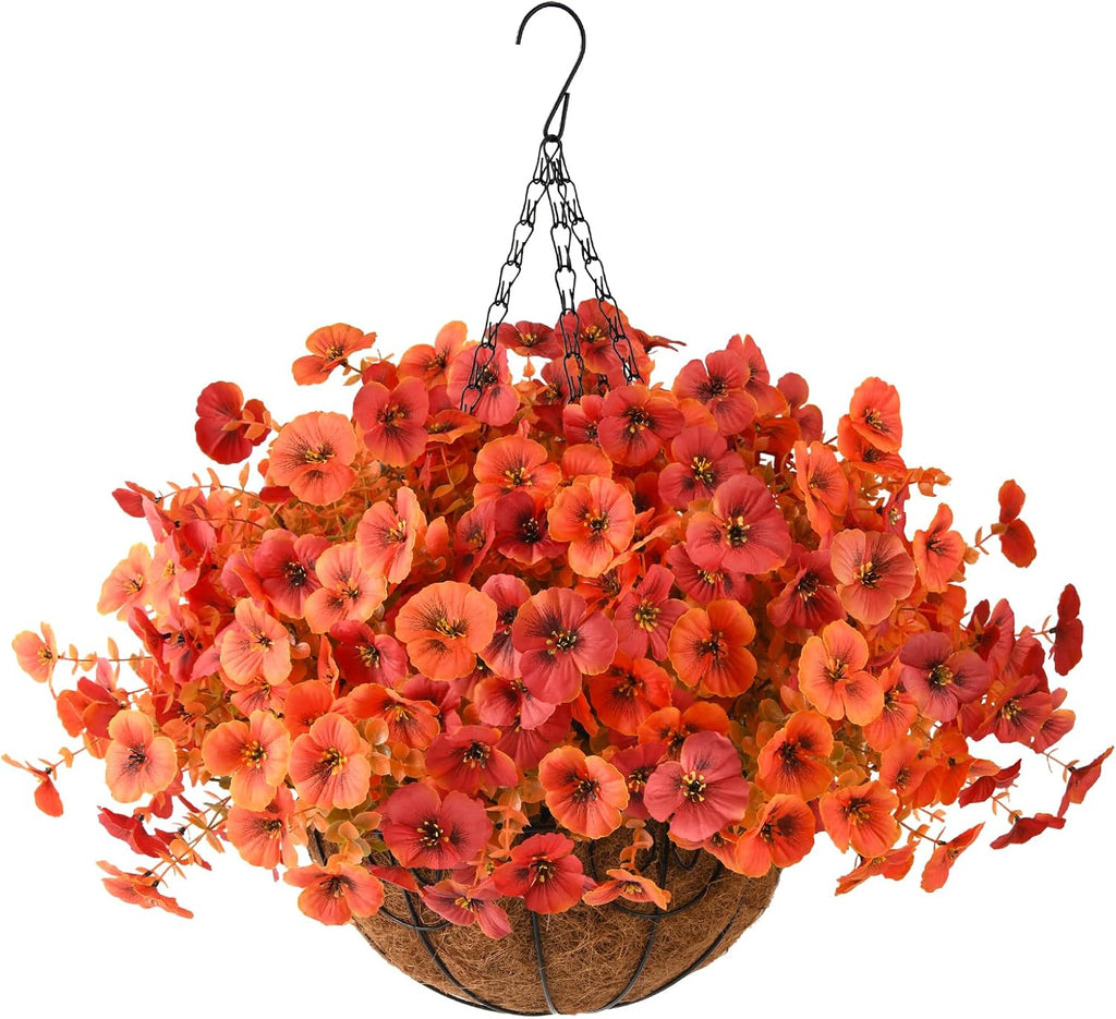 INQCMY Artificial Pansy Fall Flowers for Outdoors Decoration Faux Mums