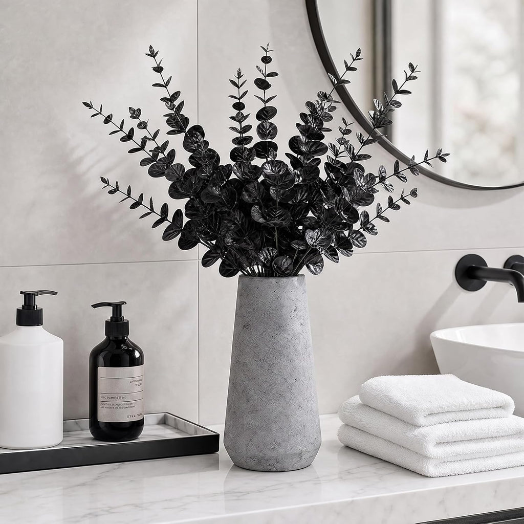 CLEANGOR Artificial Eucalyptus Stems (24, Black)