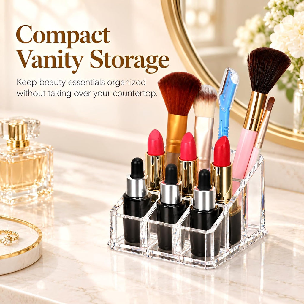 MOSIKER Acrylic Lipstick Organizer Lip Gloss Holder with 9 Slots