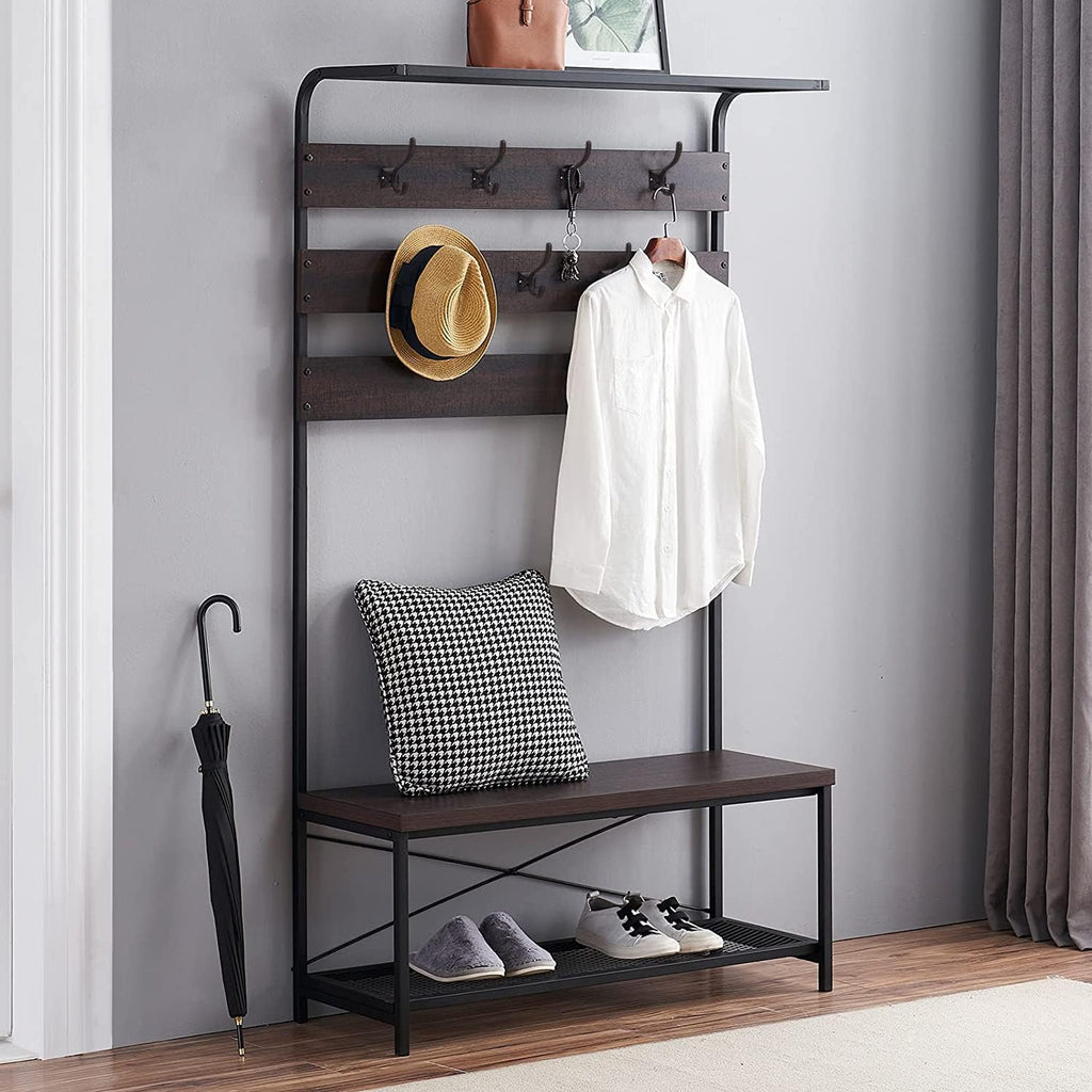 Ambipolar 5-Pack Antique Black Wall Hooks, Vintage Modern Farmhouse Style, Decorative Cast Iron Wall-Mounted Hooks, Heavy Duty Hooks for Mudroom, Bedroom, Hallway