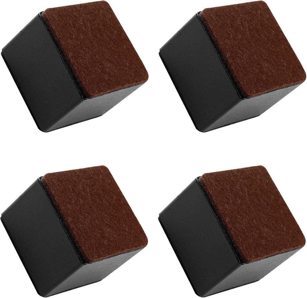 2 Inch 4Pack Black Self-Adhesive Square Bed Risers