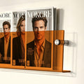 2-Pack 17" Orange Acrylic Wall Mount Magazine Holder Rack Floating Shelf